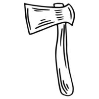 Axe isolated in outline. Vector axe. Elements for coloring pages. Colouring book pages. No background. Doodle vector