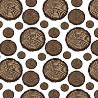 Tree rings vector pattern isolated on white background