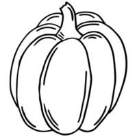 Vector hand drawn pumpkin outline doodle icon. Food sketch illustration for print, web, mobile and infographics isolated on white background.