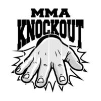 Hand Tapout, Knockout MMA Vector Template, Design element for logo, poster, card, banner, emblem, t shirt. Vector illustration