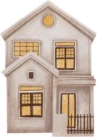watercolor house illustration png