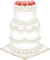 gâteau de mariage aquarelle png