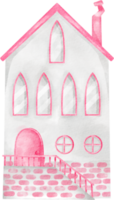 edifício de clipart de casa em aquarela png