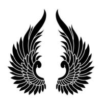 Free vector angel wings line art and outline