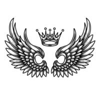 Free vector angel wings line art and outline