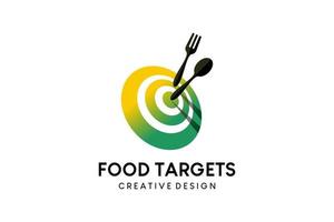 Food target logo design, modern culinary target vector illustration