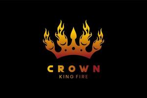 abstract fire crown logo design vector illustration