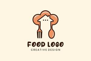 Online food logo design, food order vector illustration