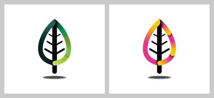 Modern abstract gradient colorful leaf icon design vector