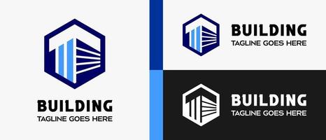 Building logo design template, building icon in rhombus. creative logo for building, construction, hotel, apartment, architect or housing. vector illustration