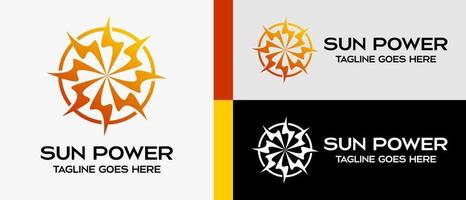 logo design template for company, business, energy or technology. sun rays icon in circle. vector abstract logo illustration