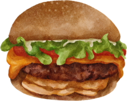 waterverf hamburger klem kunst png