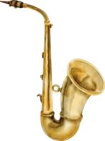 instrumento de música de saxofón de acuarela png