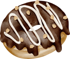 aquarell donut schokolade png