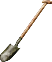 vattenfärg bruka spade png