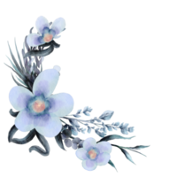 watercolor flora flower corner png