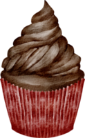 chocolate cupcake watercolor png