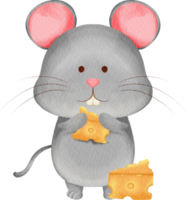 acquerello ratto carino cartone animato png