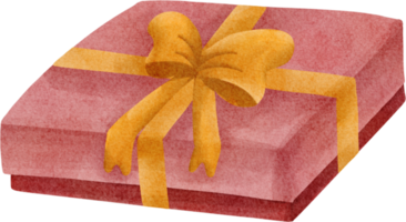 caja de regalo de acuarela png