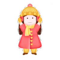 watercolor winter character png