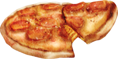 clip art de comida rápida de pizza acuarela png
