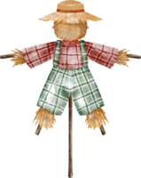 watercolor scarecrow farm element png