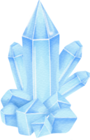 cristal azul acuarela png