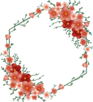 acquerello rosso fiore telaio png