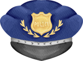chapéu de polícia aquarela png