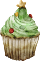 acuarela cupcake navidad png