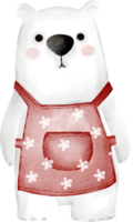 urso polar branco aquarela png