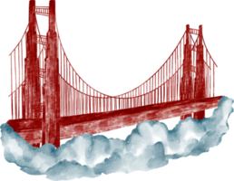 clipart de ponte em aquarela png