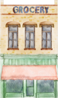 watercolor grocery building png