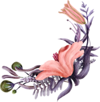 marco floral acuarela png