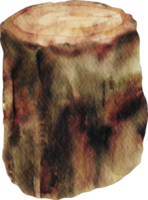 tronco de madeira aquarela png
