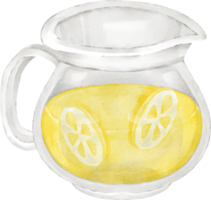 jarra de limonada em aquarela clipart png