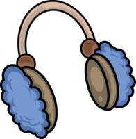 ear muffs warmers with blue fur winter element illustration