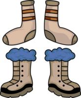 meias e botas de neve ilustração de elemento de inverno png