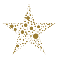 Star Shape made from Polka Dot or Circle Shape Composition for Logo, Art Illustration, Website, Apps, or Graphic Design Element. Format PNG