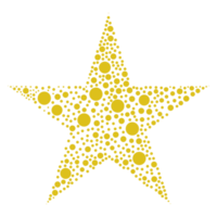 Star Shape made from Polka Dot or Circle Shape Composition for Logo, Art Illustration, Website, Apps, or Graphic Design Element. Format PNG