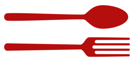 Spoon and Fork for Icon Symbol for Logo, Pictogram or Graphic Design Element. Format PNG