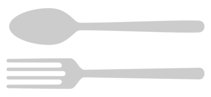 colher e garfo para símbolo de ícone para logotipo, pictograma ou elemento de design gráfico. formato png
