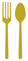 Spoon and Fork for Icon Symbol for Logo, Pictogram or Graphic Design Element. Format PNG