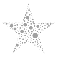 forma de estrela feita de bolinhas ou composição de forma de círculo para logotipo, ilustração de arte, site, aplicativos ou elemento de design gráfico. formato png