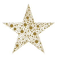 forma de estrela feita de bolinhas ou composição de forma de círculo para logotipo, ilustração de arte, site, aplicativos ou elemento de design gráfico. formato png