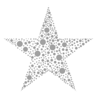 Sternform aus Tupfen- oder Kreisform-Komposition für Logo, Kunstillustration, Website, Apps oder Grafikdesignelement. PNG-Format png