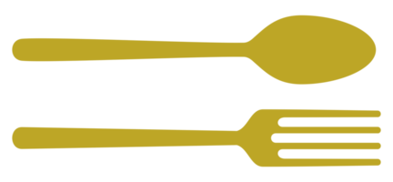 colher e garfo para símbolo de ícone para logotipo, pictograma ou elemento de design gráfico. formato png