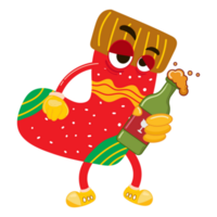 lindo personaje de mascota de dibujos animados de navidad png