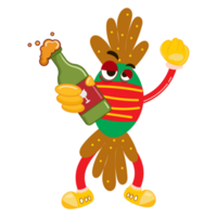personagem de mascote bonito dos desenhos animados de natal png
