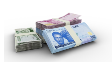 piles 3d de nouvelles notes de naira nigérian png